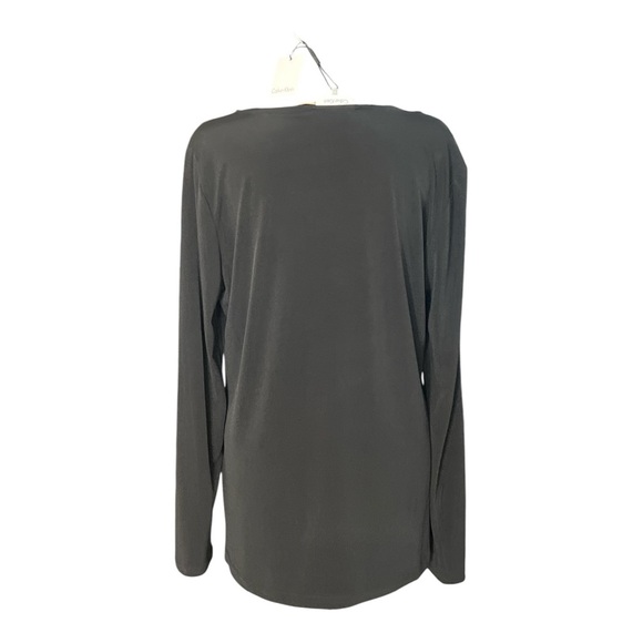 Calvin Klein Black Mock Neck Long Sleeve Embellished Top - Picture 3 of 6